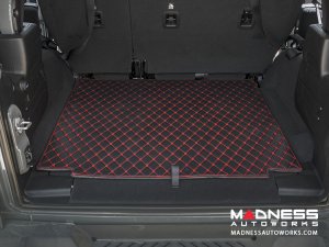 Jeep Wrangler JL Cargo Mat - Black w/ Red Stitching 